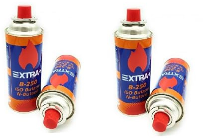 Genérico Extra+ 4 Cartuchos de Gas Butano B-250, 227g, para Cocinas y Sopletes
