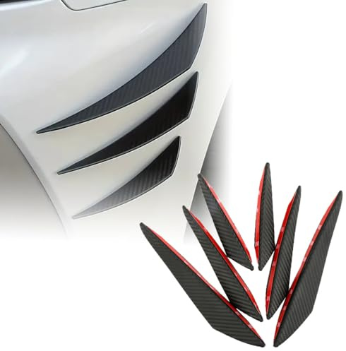 6 Pièces Aileron de Pare-Chocs pour Ford Puma 2020-2024, Fibre Carbone Diffuseur De Spoiler De Pare-Chocs Arrière Châssis Décoration Aileron Voiture