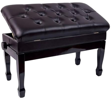 Verstellbarer Klavierhocker, robuster Tastatursitz mit 400 kg Kapazität, perfekt für Kinder, Jugendliche, Erwachsene und Senioren, komfortables schwarzes Design für alle Altersgruppen
