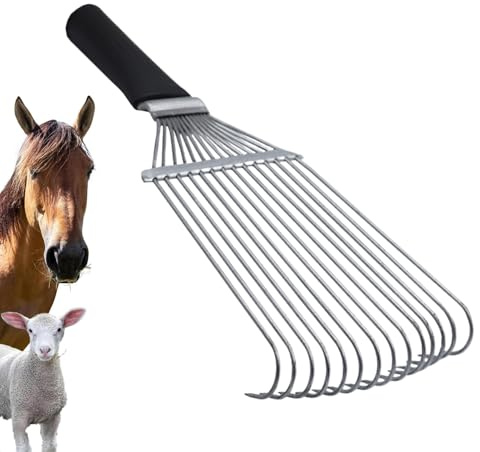 Generico Rastrello Toelettatura Sottopelo,Pettine per Criniera e Sottopelo del Cavallo,Pettine Dematting Mantello Spazzola Acciaio Lana Cashmere | per Mucche Pecore Capre Animali
