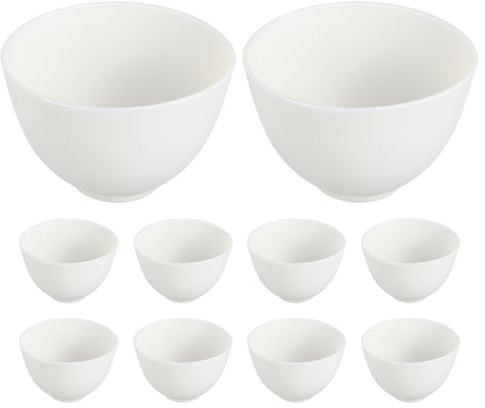 Vaguelly Cuencos de Silicona para Mascarillas Faciales 10 Piezas Tamaño Mediano 10 X 7 CM Flexibles y Fáciles de Limpiar Recipientes para Mezclar Mascarillas de Barro Uso en Cuidado