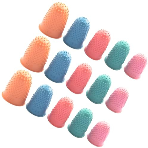 VILLCASE 30 Guanti in Gomma per Dita Copertura Antiscivolo Protezione le Dita Set da 30 Pezzi Multicolore per Contare Banconote Uso Professionale e Quotidiano