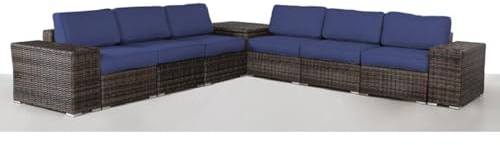 Fully Assembled Outdoor Rattan Wicker 6 Person Seating Group with Cushions