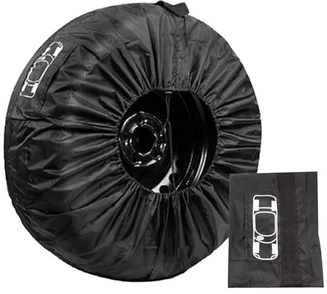 Fourre-Tout pour Pneus – Matériau Polymère Rigide, Composant en Plastique, Portable | Housse De Pneu De Secours Fourre-Tout De Rangement De Roue d'hiver avec Poignée De Transport pour Voiture