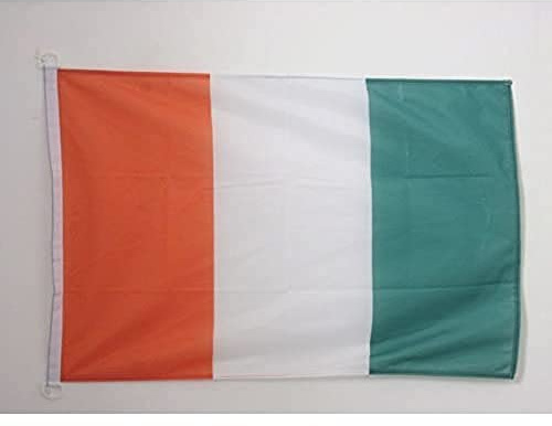 AZ FLAG Pavillon Côte d'Ivoire 90x60 cm Maille Bloquée Anneaux Plastique | Usage extérieur et nautique Pavillon nautique ivoirien résistant aux intempéries avec coutures doubles et bords renforcés