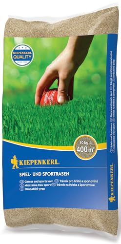 Kiepenkerl Spiel- und Sportrasensamen 651401, 10 kg - Sehr belastbar & robust, schnelle Keimung, ideal für Rasenteppich, Rasensaat schnellkeimend, tiefgrüne Rasenfarbe