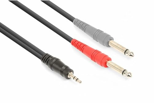 Vonyx 177.768 Professional Cavo Mini Stereo da 3.5 mm a 6.3 mm Mono Jack Lead 1.5 m