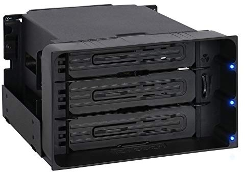 ICY DOCK Hot Swap 3 Bay 3.5 Inch SATA/SAS HDD Docking Enclosure Mobile Rack in 2 x 5.25 Inch Drive Bay (Include 3X SATA Cables) | flexiDOCK MB830SP-B