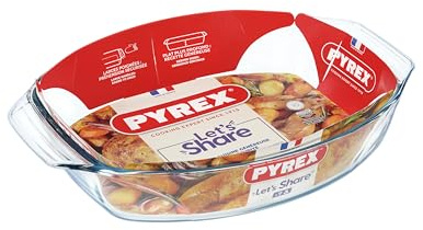 Pyrex Irresistable Easy Grip ovale in vetro, 40 cm x 28 cm, trasparente, confezione da 2
