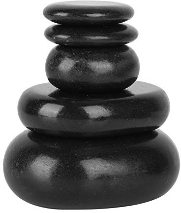 lyrlody Spa Hot Stones,20Pcs Hot Stones Massage Kit Hot Spa Black Basalt Oval Shape Stone Essential Oil Pedicure Massage Stones for Spa Massage Therapy Pedicure Massage Back Neck Relaxation