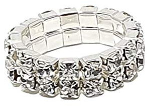 Kiara World dubbelradig tåring strass klar kristall elastisk stretch smycken