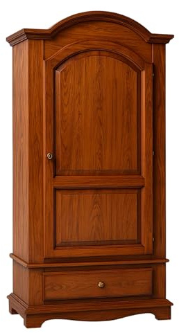 Mar.c.a. Design Kleiderschrank mit 1 Tür, klassischer Stil, Gendarme, Farbe Nussbaum, Maße: 96 x 56 x 196 cm
