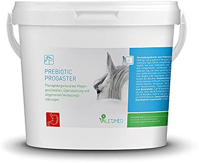 Valetumed PREBIOTIC PROGASTER, 2.000 g, Ergänzungsfutter für Pferde, bei Magengeschwüren und Übersäuerung, mildert die Folgen von Stressreaktionen im Magen, von Pferdekliniken und Tierärzten empfohlen
