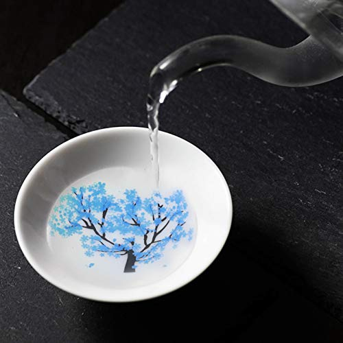 Temperatur Färgbyte kopp, kall och het temperaturbyte Tekopp Japansk sakura Sake Cup Magiska körsbärsblommor Blomma Display Keramisk Tekanna Hushållsartiklar(Sakura A)