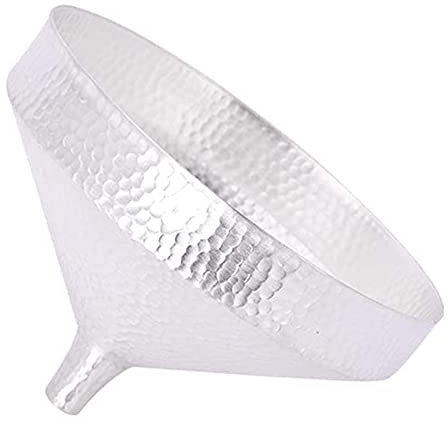 MNSSRN Tragbarer Hüftflasche Kleiner Trichter, Sterling Silber Mini-Handbuch, verwendet, um Flüssigkeiten, Getränke, Bier, ätherische Öle, Verschiedene Spezifikationen zu übertragen,10.4cm