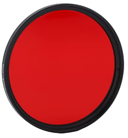 Filtro Colore Rosso Completo,Filtro Obiettivo per Fotocamera Filettato per Obiettivo Interfaccia 67mm, 62mm, 58mm, 55mm, 52mm,Filtro Obiettivo in Vetro Ottico per Foglie d'Acero, Tramonto,(52 mm)