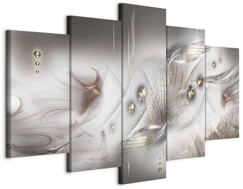 murando - Leinwandbild Pusteblume Ornament, 200x100 cm, 5-teilig, modern | Hochwertige Leinwand, sofort aufhängbar, ideal fürs Wohn- oder Schlafzimmer, wasserfest und lichtecht, langlebig, stilvoll