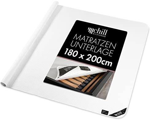 chill SLEEPLONGER Mattress Underlay 180 x 200 cm - Slatted Frame Mattress Protector with Nubs - Non-Slip Slatted Frame Protector 180 x 200 cm for Mattress and Box Spring Bed - Vegan Breathable