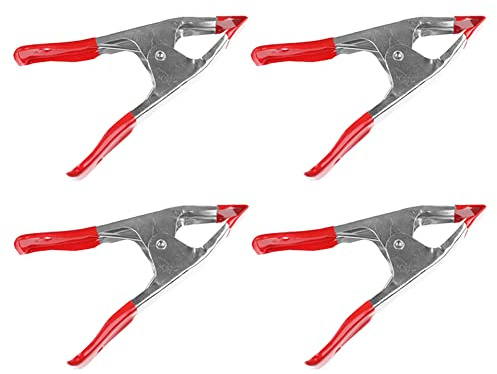 4 Stück 15,2 cm Metall-Federklemmen, robuste Federklemmen, Gummispitze, große Holzbearbeitungsklemmen, Handklemmen, Holzbearbeitungszubehör