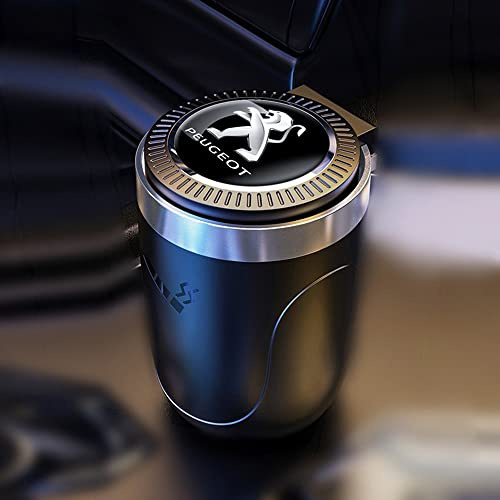 Voiture Cendriers pour Peugeot 2008 206 207 3008 301 307 308 308S Car Détachées Anti Odeur Extinguible Sans Fumée Avec Couvercle With LED Lumière Ashtray