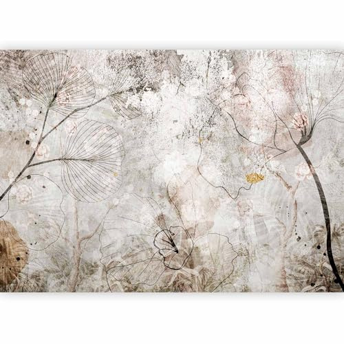 murando Fotomurales Autoadhesivo Hojas 343x256 cm Papel Pintado coración Pared Murales Pegatina corativos adhesivos 3d Fotográfico Flores Naturaleza Aspecto concreto b-A-10395-a-a