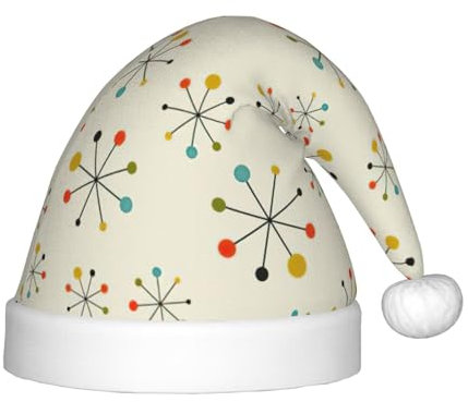 Moderne Weihnachtsmannmütze für Kinder im Retro-Stil – eine bequeme, bedruckte Weihnachtsmütze, ideal für Neujahr und festliche Feiertagsfeiern