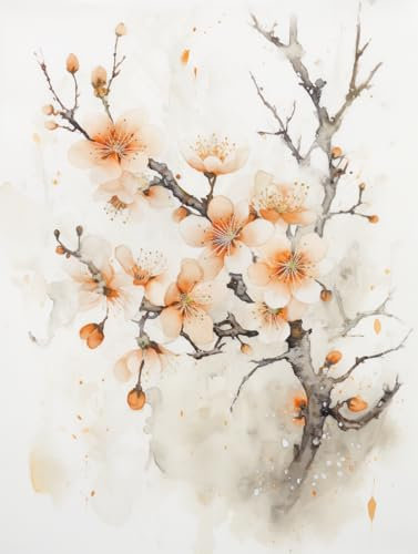 Taxpy Stampa su tela Ramo di fiori di pesco in fiore,40 * 60cm Pittura Quadri su tela Poster Wall Art Stampa Immagine Casa Ufficio Decor Decorazioni da parete per soggiorno