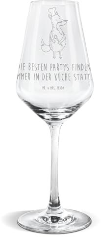 Mr. & Mrs. Panda Weinglas Fuchs Koch - Geschenk, Chefkoch, Weißweinkelch, wein glas, Weißwein Kelch, Kochen, Bäcker, Kochlöffel, Hungrig