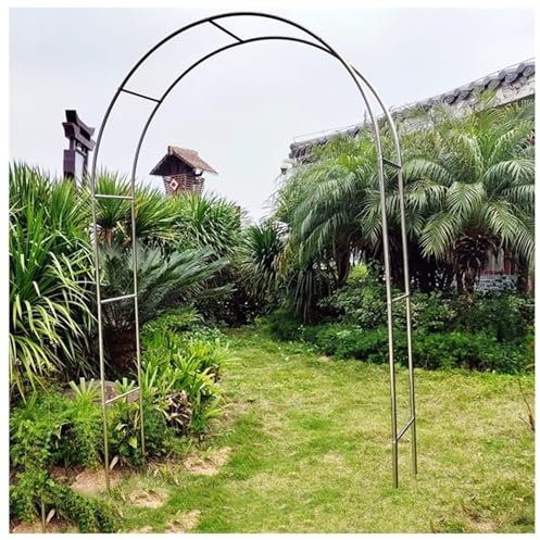 Gartenbogen Rankhilfe Rankgitter Metallbogen für Kletterpflanzen, Wetterfeste Rosenbogen Spalier, Stahlrahmen Torbogen für Hochzeitsdekoration Weinreben Rasen Innenhof Terrasse(Size:220x240x38cm)