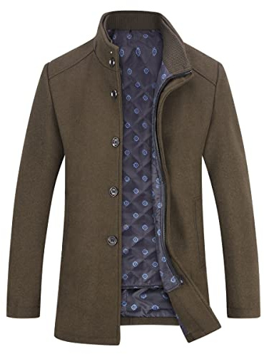 YOUTHUP Cappotto Uomo Lana Corto con Gilet Invernale Stile Trench | Completo in lana caldo e antivento, design trench moderno, ideale per la stagione invernale