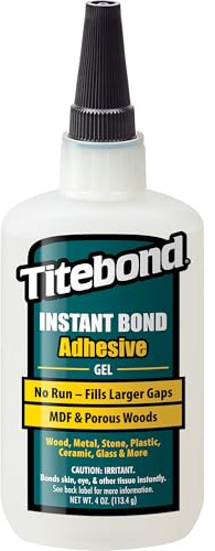 Titebond Instant Bond GEL Sekundenkleber für Holz 113,4 g - Professioneller Cyanacrylat Kleber dickflüssig - Schlagfeste Klebefuge für Holz MDF Kunststoff Metall - Schnellhärtend und überstreichbar | Dickflüssige schlagfeste Fuge | Für Holzwerkstoffe, MDF, Kunststoff & Metall | Schnellhärtend & überstreichbar