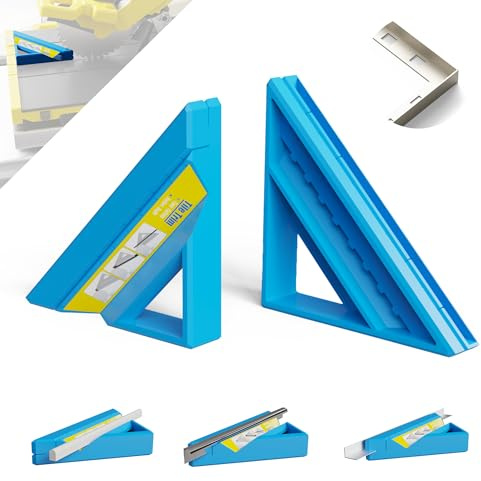 Tile Tool, Tile Edge Trim Cutting Tool for Installation, Precise 45-Degree Miter Cut Tile Trim Square Accessories for Pro and Beginner (1 Piece, Blue)