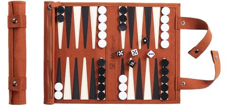 McGregri Backgammon Game Set - Roll up Board Games- Portable Travel Backgammon for Companion. Multiple Colors
