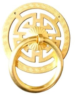 Metal TüRklopfer Aus Gusseisen, 2 Stücke Vintage Carving Kupfer Runde Griffe Chinesisches Kabinett Küchenring Ziehen Bronze Holz Türknöpfe Klopfer Messing Schublade(5cm ring bronze)