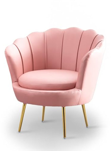 Akzentstuhl Aus Samt mit Hoher Rückenlehne, Moderner Ohrensessel, Gepolsterter Einzelsofastuhl mit Goldenen Beinen, Freizeit-seitenstuhl für Wohnzimmer/Schlafzimmer(73x73x78cm(29x29x31in), Leather)