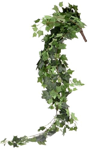 M METERXITY Kit de Vignes Artificielles, 4.27 Pieds de Feuillage de Soie Faux Lierre pour la Décoration de la Chambre, Guirlande de Lierre pour Chambre/Fenêtre/Mariage/Fête [Vert Foncé]