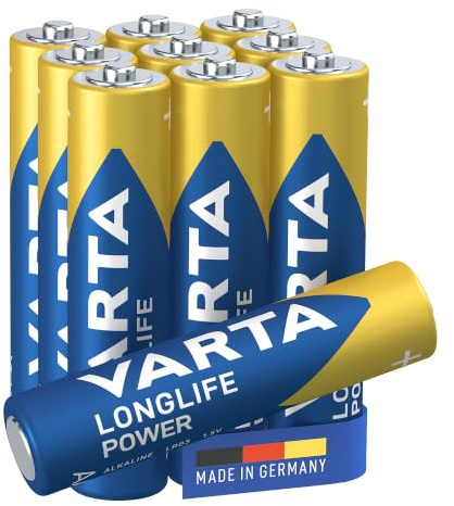 VARTA Piles AA, 8+2 (lot de 10), Longlife Power, Alcalines, 1,5V, emballage recyclé à 90%, adaptées aux jouets, souris sans fil, lampes de poche, Made in Germany