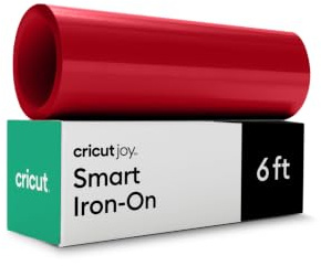 Cricut Transferfolie Textil | Rot | 1.8m | Übertragungsvinyl-Rolle | Flexfolie zum Aufbügeln auf T-Shirt | Für alle Cricut Schneidemaschinen geeignet | Joy Smart HTV Iron-ON