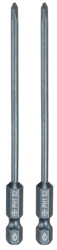 sourcing map Lot de 2 embouts de tournevis cruciformes PH1 à tige hexagonale de 100 mm de long, tige de 0,3 cm, forets à tête cruciforme magnétique en acier S2 pour outils électriques, bleu