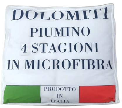 Tata Home Piumino 4 Stagioni Piazza Mezza in Morbida Microfibra Doppio Piumone Unibile con Bottoni per Sacco per Tutte le Stagioni Misura 200x200 cm Made in Italy Mod. Dolomiti