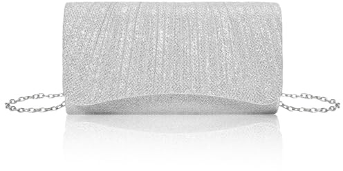 XUDREZ Women Clutch Bag, Glitter Envelope Handbag With Detachable Chain Strap, Elegant Sequins Evening Clutch Purse for Women Wedding Prom Cocktail Party Gifts