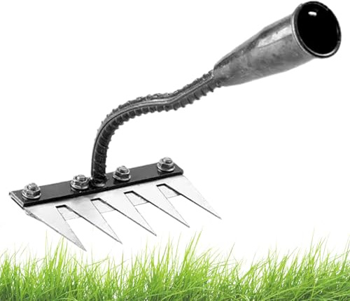 Garden Harke, Unkrautstecher, Unkrautjäter, Gartenrechen, Vertikutierer, Rechen Garten Unkrauthacke, Unkraut Entferner Gerät, 5/6 Zahn Rake Entfernung Abnehmbarer Entferner Unkrautklaue, Gartengeräte