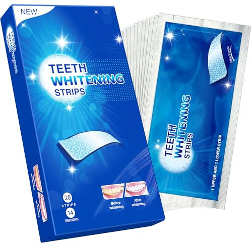 Strisce sbiancanti denti sbiancanti - MrDoggy 28 strisce sbiancanti per denti teeth whitening strips 14 sessioni sbiancanti dentali sicuro per smalto sapore menta
