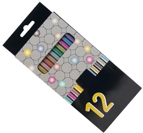 Gogogmee 12 Farben Metallic Buntstifte Skizzierstifte Aus Schwarzem Holz Für Kinder Künstler Zeichnen Malen