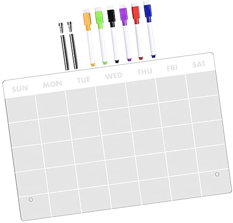 HOMSFOU Pizarra Acrílica Transparente de Escritorio con Marcador Tablero de Notas Borrable para Mensajes y Organización Oficina o Ligera y Portátil