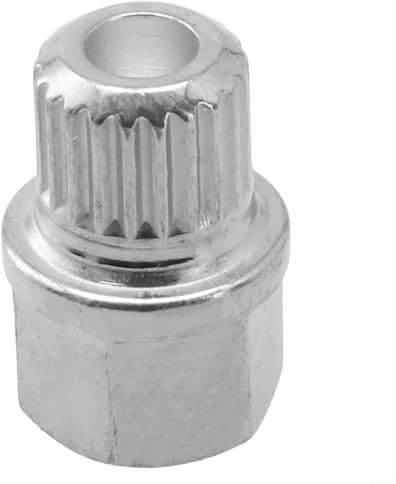 37/21PT Chiave di bloccaggio per dadi di bloccaggio ruote cave, in acciaio, antifurto, compatibile con tonalità argento antiruggine resistente all'usura