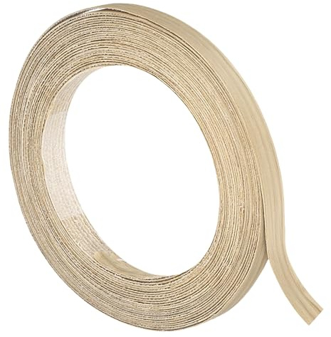 QUARKZMAN 1/2 Zoll x 26ft Furnier-Kantenband, vorgeleimte flexible Eichenfurnier-Kantenstreifen, bügelfähig mit Heißkleber Holzband für Schrankreparatur und Möbelrestaurierung