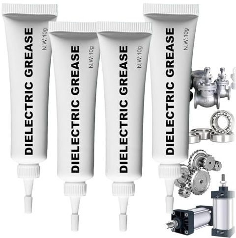 4PCS Dielectric Grease, Silicone Grease & White Lithium Lubricant Kit - Electrical Connector, O-Ring, Plumbing & Automotive Lubricant for Tune-Ups
