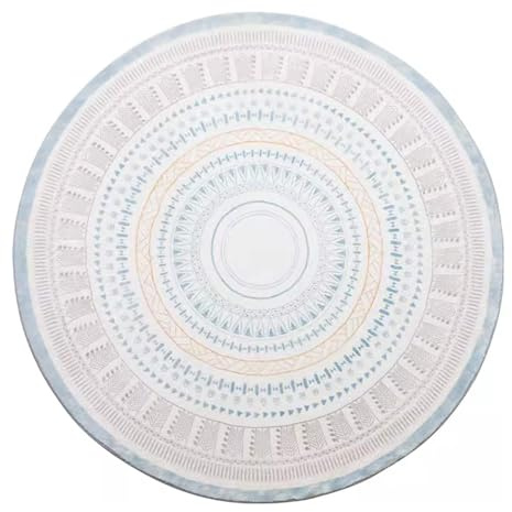 Alfombra Redonda de Lana de Cordero, Suave y Lavable, Ideal for Dormitorio, Sala de Estar, Mesa de Centro, Estudio, fácil de Limpiar.(120CM/47.2)