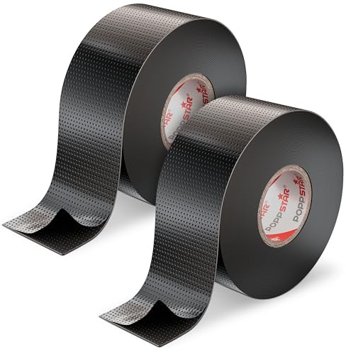 POPPSTAR Cinta aislante autosoldable universal, 10 m x 38 mm x 0,76 mm, negro, 2 rollos